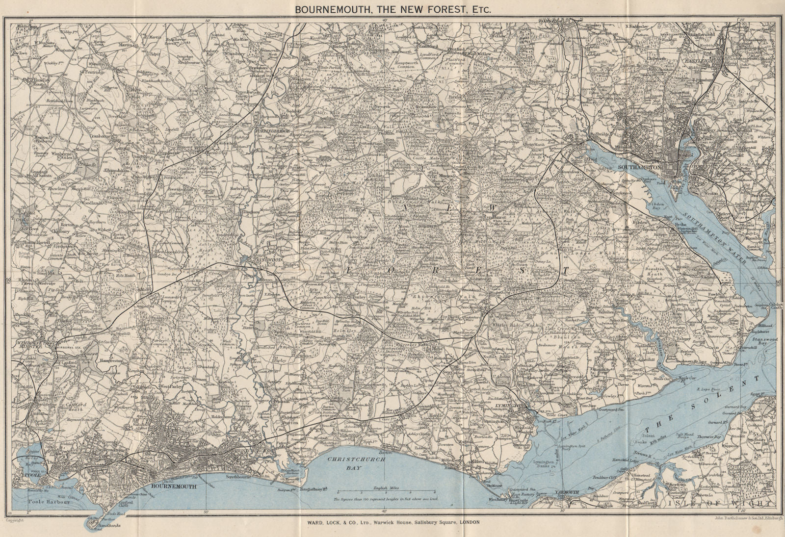 THE NEW FOREST & environs. Bournemouth Southampton Ringwood. WARD LOCK 1939 map